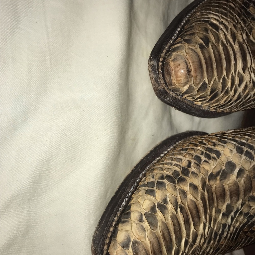 Circle G Western Real Python Leather Boots 8.5 - image 4